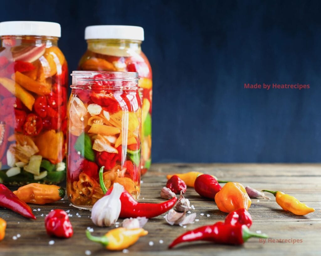 A jar of homemade fermented hot sauce with fresh red chilies and garlic, showcasing its tangy and vibrant red color, perfect for adding bold flavors to any dish